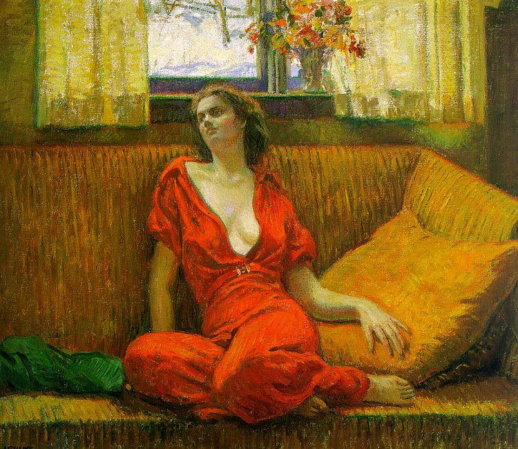 Wilson Irvine Lady in Red China oil painting art